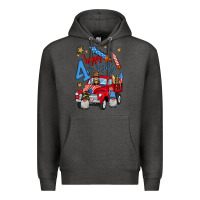 Charcoal Heather 4th of july truck  1 Premium Hoodie - BundleAndBundleShop