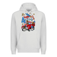 Dove Grey 4th of july truck  1 Premium Hoodie - BundleAndBundleShop