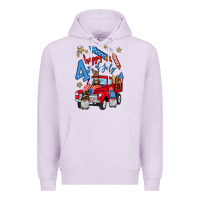 Lilac 4th of july truck  1 Premium Hoodie - BundleAndBundleShop