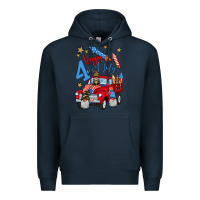 Navy 4th of july truck  1 Premium Hoodie - BundleAndBundleShop