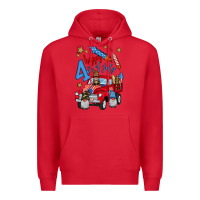 Red 4th of july truck  1 Premium Hoodie - BundleAndBundleShop