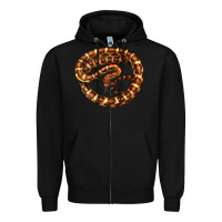 Black Corn Snake Illustrations Zipper Hoodie - LillyAllenDesigns