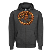 Charcoal Heather Corn Snake Illustrations Zipper Hoodie - LillyAllenDesigns