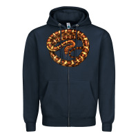 Navy Corn Snake Illustrations Zipper Hoodie - LillyAllenDesigns