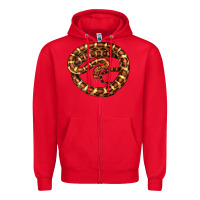 Red Corn Snake Illustrations Zipper Hoodie - LillyAllenDesigns