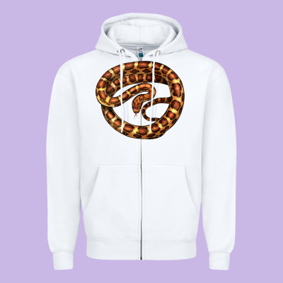 Corn Snake Illustrations Zipper Hoodie Designed By Lillyallendesigns