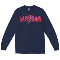 Navy Mama neon lightning bolt mother's day Long Sleeve Tee - HowdyJamesFarm