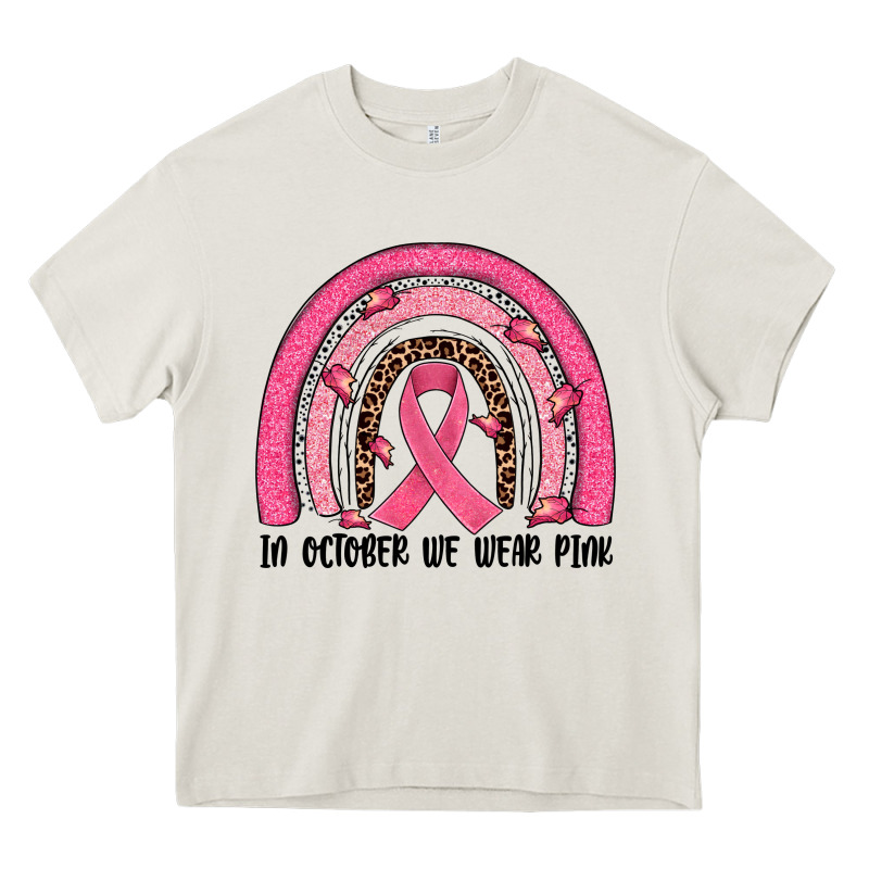 In October We Wear Pink Rainbow Heavy Core Tee by JahusDesignShop | Teevron