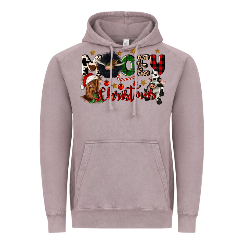 Mooey Christmas Vintage Hoodie by CowGirlArtShop | Teevron