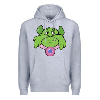 Heather Grey Candy Land Halloween Plumpy Big Face Premium Hoodie - trangStudio