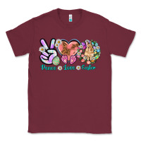 Burgundy Peace love Easter Classic Tee - NancyCooperArtShop