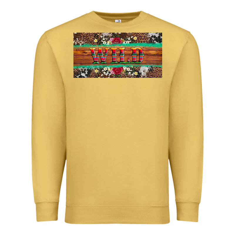 Western Wild And Floral Leopard  Cowhide Licanse Plate Premium Sweatshirt by Artiststas | Teevron