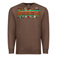Chestnut western wild and floral leopard  cowhide licanse plate Premium Sweatshirt - Artiststas