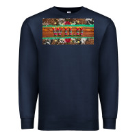 Navy western wild and floral leopard  cowhide licanse plate Premium Sweatshirt - Artiststas