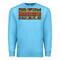 Ocean Blue western wild and floral leopard  cowhide licanse plate Premium Sweatshirt - Artiststas