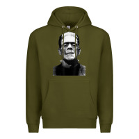 Army Green Classic Halloween Monster Horror Movie Frankenstein Monster Premium Hoodie - trangStudio