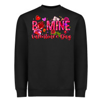 Black Be Mine Valentines Day Heavyweight Sweatshirt - CowhideDigitalArt