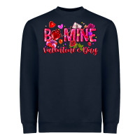 Navy Be Mine Valentines Day Heavyweight Sweatshirt - CowhideDigitalArt