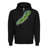 Black Papilio Machaon Caterpillar Zipper Hoodie - LillyAllenDesigns