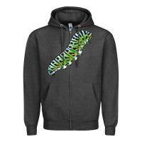 Charcoal Heather Papilio Machaon Caterpillar Zipper Hoodie - LillyAllenDesigns