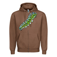 Chestnut Papilio Machaon Caterpillar Zipper Hoodie - LillyAllenDesigns