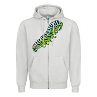 Dove Grey Papilio Machaon Caterpillar Zipper Hoodie - LillyAllenDesigns