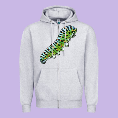 Papilio Machaon Caterpillar Zipper Hoodie Designed By Lillyallendesigns