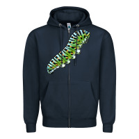 Navy Papilio Machaon Caterpillar Zipper Hoodie - LillyAllenDesigns