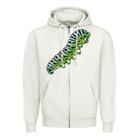 Oatmeal Heather Papilio Machaon Caterpillar Zipper Hoodie - LillyAllenDesigns