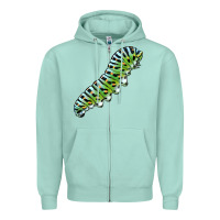 Seafoam Papilio Machaon Caterpillar Zipper Hoodie - LillyAllenDesigns