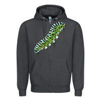 Smoke Papilio Machaon Caterpillar Zipper Hoodie - LillyAllenDesigns
