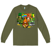 Army Green St. Patrick's Day gnomies with truck Long Sleeve Tee - HowdyJamesFarm