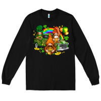 Black St. Patrick's Day gnomies with truck Long Sleeve Tee - HowdyJamesFarm