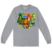 Heather Grey St. Patrick's Day gnomies with truck Long Sleeve Tee - HowdyJamesFarm