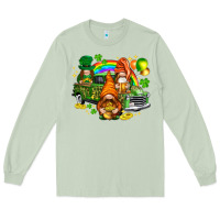 Matcha St. Patrick's Day gnomies with truck Long Sleeve Tee - HowdyJamesFarm