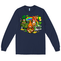 Navy St. Patrick's Day gnomies with truck Long Sleeve Tee - HowdyJamesFarm
