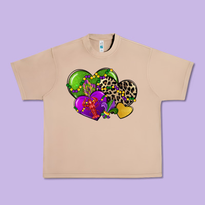 Mardi Gras Hearts Cg (1) Urban Heavy Tee Designed By Cowgirlartshop