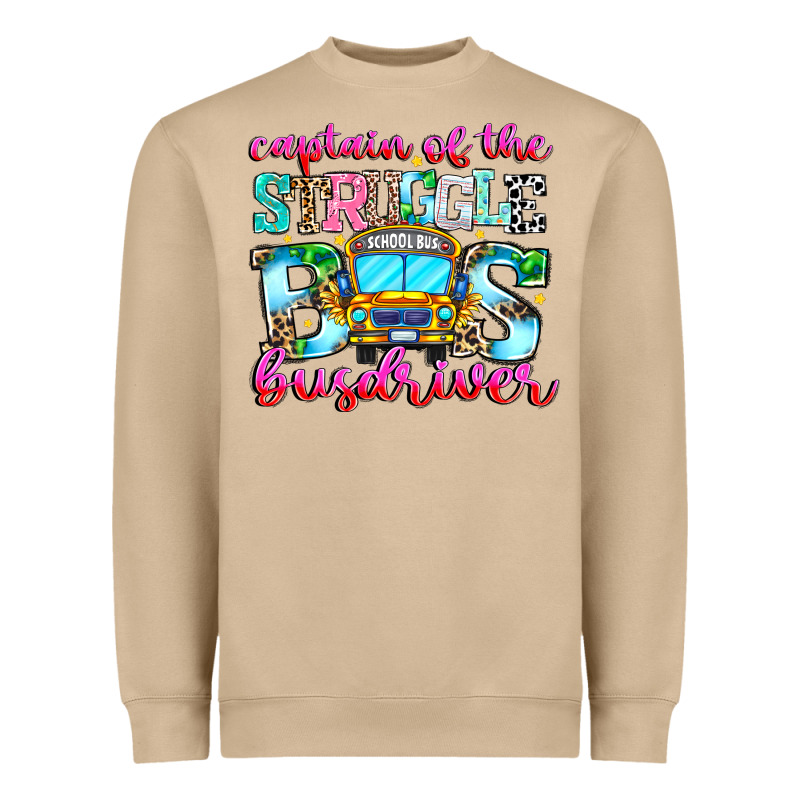 Captain Of The Struggle Bus Bus Heavyweight Sweatshirt by CowhideDigitalArt | Teevron