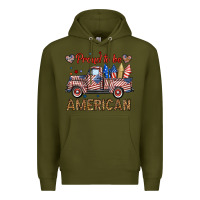 Army Green proud to be american truck Premium Hoodie - BundleAndBundleShop