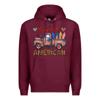Burgundy proud to be american truck Premium Hoodie - BundleAndBundleShop