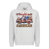 Dove Grey proud to be american truck Premium Hoodie - BundleAndBundleShop