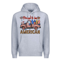 Heather Grey proud to be american truck Premium Hoodie - BundleAndBundleShop