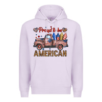 Lilac proud to be american truck Premium Hoodie - BundleAndBundleShop