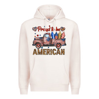 Pale Pink proud to be american truck Premium Hoodie - BundleAndBundleShop