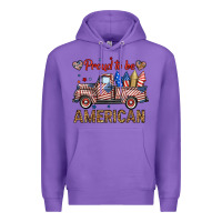 Purple proud to be american truck Premium Hoodie - BundleAndBundleShop