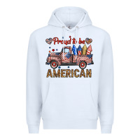 White proud to be american truck Premium Hoodie - BundleAndBundleShop