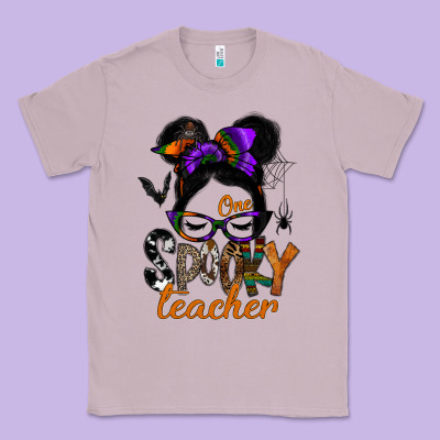 One Spooky Teacher Classic Tee Designed By Sublimationcraftshop