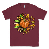 Burgundy Fall Sunflower with Pumpkin Classic Tee - texasbilliewilder