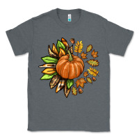 Charcoal Heather Fall Sunflower with Pumpkin Classic Tee - texasbilliewilder