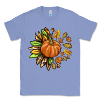 Colony Blue Fall Sunflower with Pumpkin Classic Tee - texasbilliewilder